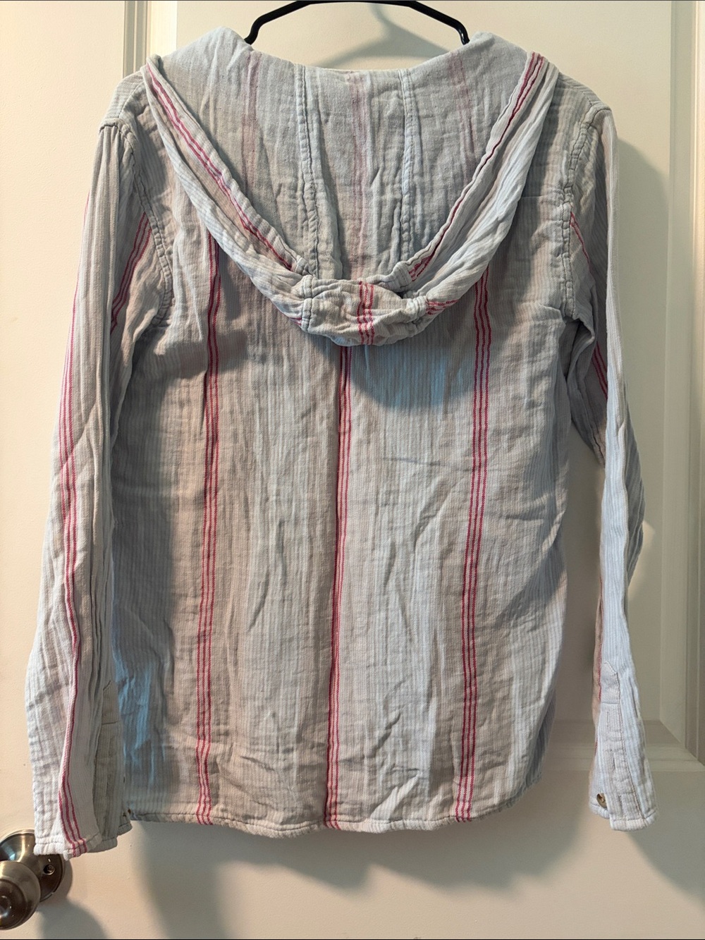 TNA Light Blue Hooded Pullover with Pink Stripes - Picture 6 of 6
